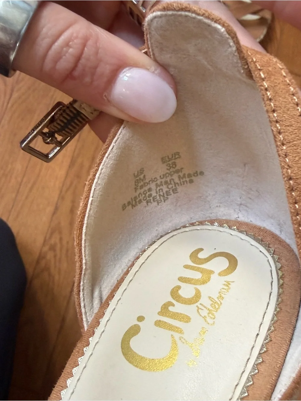 Circus by Sam Edelman Suede Tan Espadrille Wedge Sandals